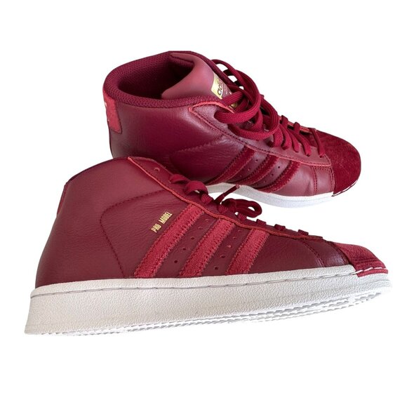 Adidas Originals Pro Model High Top Sneakers Size 5‎ Burgundy Velvet NIB - Picture 9 of 9